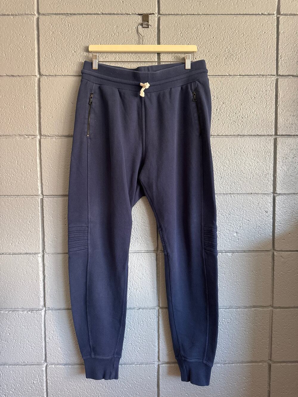 John Elliott High Rise Baseline Joggers in Navy Blue size 4